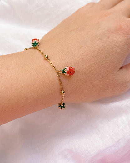 keari - Edelstahlarmband mit Erdbeer-Charms